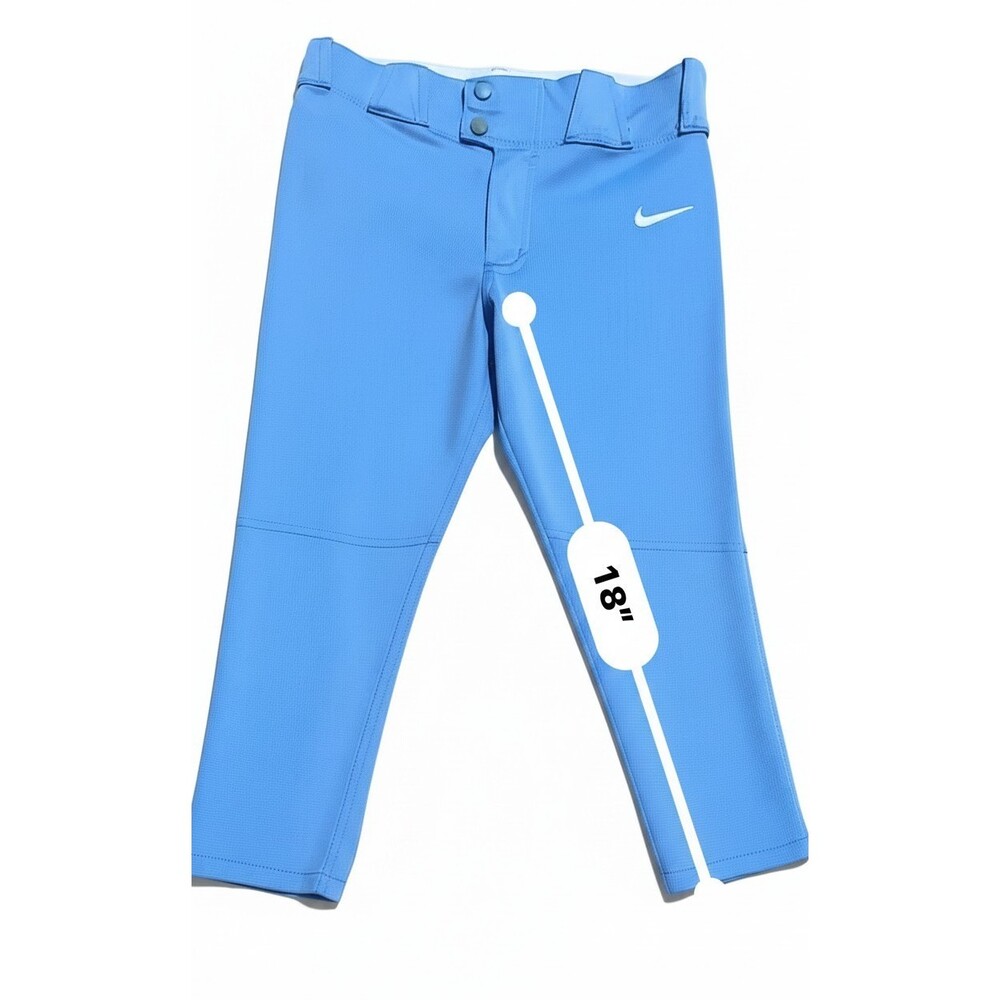 Nike Team Softball Pants Women Large Baby Blue 3/4 Cropped Capri 100% Polyester - Picture 12 of 13